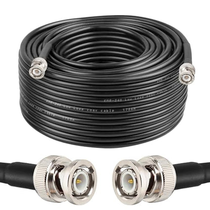 MOOKEERF BNC Cable 150ft,Low Loss KMR240 BNC Male to Male Coax Cable 50 Ohm for Antennas, RF Radios, Modems, Oscilloscopes, Spectrum, Signal Generator, etc - size: 150FT