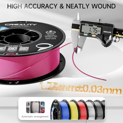 Official Creality PETG 3D Printer Filament 1.75mm 1KG (2.2lbs), Magenta - color: Magenta