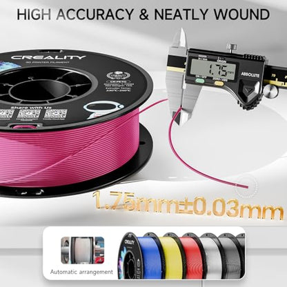 Official Creality PETG 3D Printer Filament 1.75mm 1KG (2.2lbs), Magenta - color: Magenta