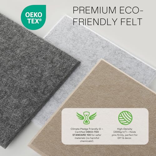 MaxGear Felt Bulletin Board 36" x 24", Dark Gray Felt Wall Tiles Push Pins - color: Dark Gray, size: 36" x 24"