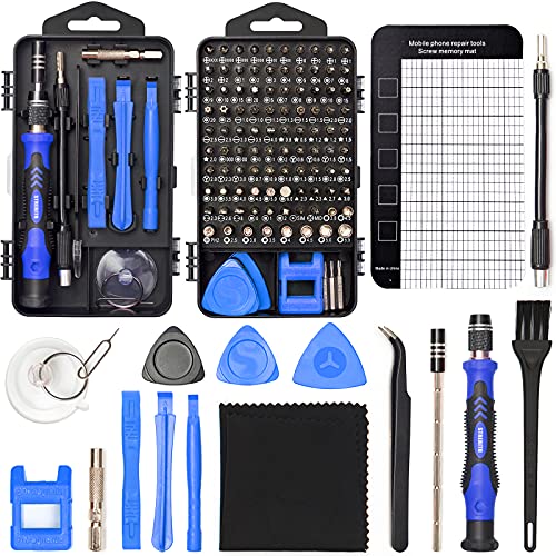 STREBITO Precision Magnetic Screwdriver Set 124-Piece Electronics Tool Kit - color: Blue