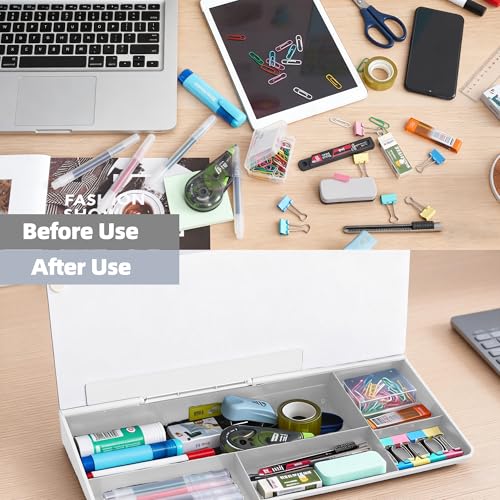 Glass Desktop Whiteboard,Dry Erase Board Buddy Keyboard Stand - color: Black&white