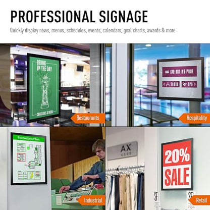 Durable Duraframe Self-Adhesive Magnetic Frame Black - Letter Size 8.5" x 11" - Document Frame For Internal Signage - Self-Adhesive Attachment - Pack of 4 - color: Black, size: Letter, 8-1/2" x 11" (Pack of 2)