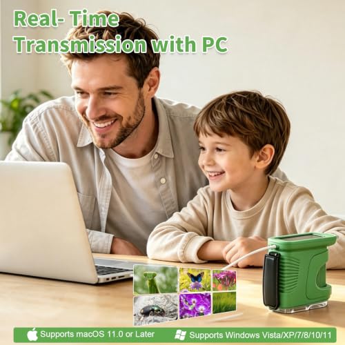1000X Handheld Microscope for Kids,Mini Pocket Digital Microscope-Green - color: Green