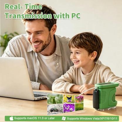 1000X Handheld Microscope for Kids,Mini Pocket Digital Microscope-Green - color: Green
