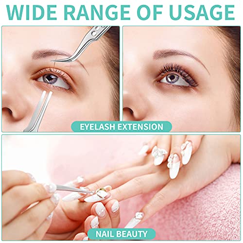 8 Pcs Stainless Steel Tweezer Set Forceps Magnifying Glass for Beauty Craft