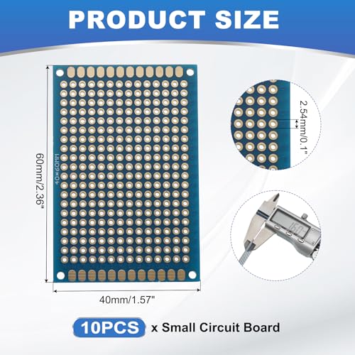 MECCANIXITY 10Pcs Solderable Breadboard, 2.36"x1.57" Double Sided Circuit Board Blue Gold-Plated PCB Board Small Prototype Board for DIY Electronics Projects Apply to Soldering Projects - color: Blue Gold-Plated, size: 2.36"x1.57"