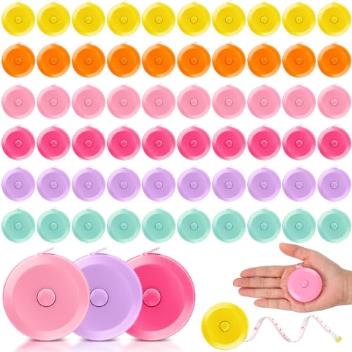 Kigeli 100 Pcs Retractable Measure Tape, Multicolor - color: Multicolor