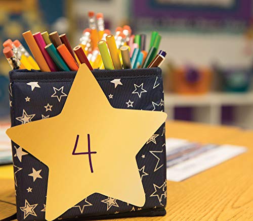 Carson Dellosa 36-Piece Galaxy Star Cutouts, Science and Space Theme Marble and Gold Party Decorations, Name Tags, Bulletin Board, and Classroom Decor - style: Stars - Gold Foil