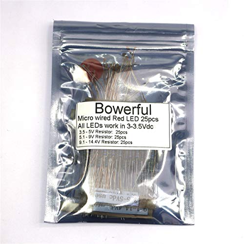 25pcs Pre-soldered Micro Litz Wired Leads Red SMD Led 0603 + Muti-Resistor New - color: (4)Red, size: 25pcs