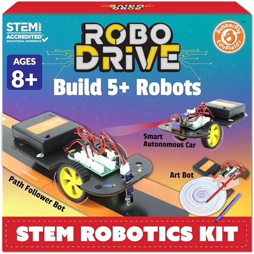 Butterfly EduFields 5in1 STEM Electronics Robotics Kit for Ages 8-10-12-13 - style: Smart Robot Car Kit