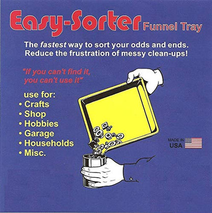 Easy Sorter Funnel Tray 9.5 x 9.5 x 1.5 inches (3-Pack) Yellow