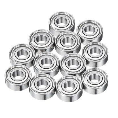 uxcell 12Pcs MR83ZZ Small Bearing, 3mm ID 8mm OD 3mm Width Double Shielded Deep Groove Ball Bearings for Electric Motor Skateboards 3D Printer, (ABEC 5) - size: MR83ZZ
