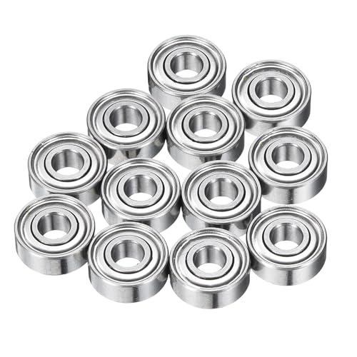 uxcell 12Pcs MR83ZZ Small Bearing, 3mm ID 8mm OD 3mm Width Double Shielded Deep Groove Ball Bearings for Electric Motor Skateboards 3D Printer, (ABEC 5) - size: MR83ZZ