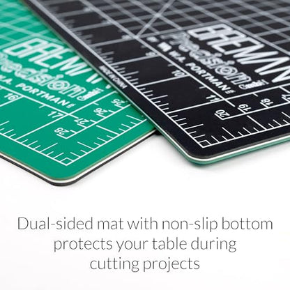 WA Portman 12x18 Fabric Cutting Mat, Quilting Rotary Cutter 5 Rotary Blades - size: 12x18