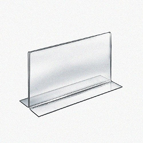 Azar 152734 8.5-Inch Width by 5.5-Inch Height Horizontal Double Sided Stand Up Acrylic Sign Holder, 10-Pack - size: 8.5 in W x 5.5 in H