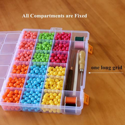 4 Pack Fixed 21 Grids Clear Plastic Storage Box - size: M
