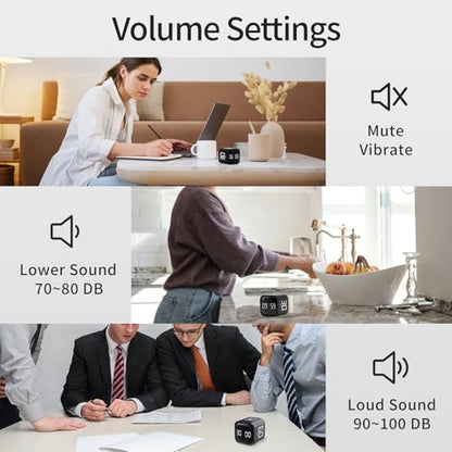 LUCKY TIME Rotating Productivity Timer 5/10/30/60min, Flip Timer, ADHD Tool - color: Black