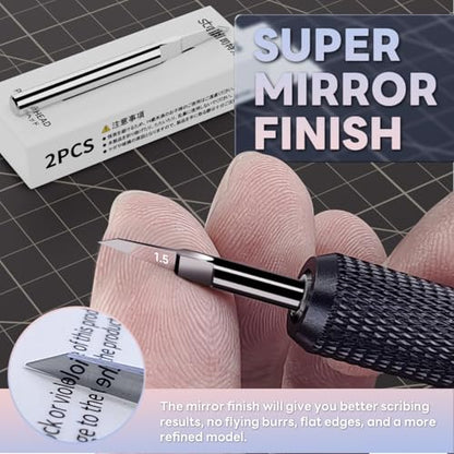 stedi Model Scriber Blades Tungsten Steel 0.1+0.125mm Replacement - style: 0.1mm+0.125mm