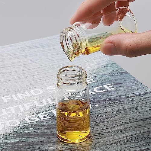 25 PCS 30ML Clear Small Liquid Sample 27.5 * 84mmGlass Vials with Screw Caps, Leak-Proof Vial, Black Screw Cap with PE Liners - size: 30ML
