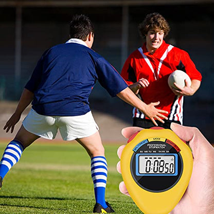 12 Pack Multi-Function Electronic Digital Sport Stopwatch Timer, Large Display with Date Time and Alarm Function,Suitable for Sports Coaches Fitness Coaches and Referees