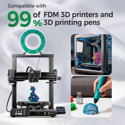 Silk PLA Filament Bundle, 3D Printer Filament 1.75mm Multicolor Christmas Pack -White, Gold, Green, Red, Creating Christmas Ornaments, or DIY Gifts, 200g x 4 Spools - color: Silk White/Christmas Green/Red/Gold 200g*4 Pack