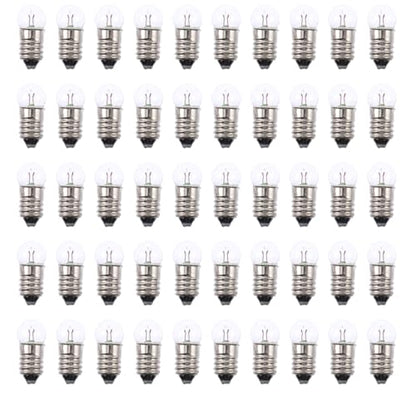 Hemobllo Mini Light Bulbs 50-Pack Round Screw Base Light Bulb Kit for Science Experiments Physics Lab Activities Electricity Kit Circuit and Mini Lamp Classroom Use