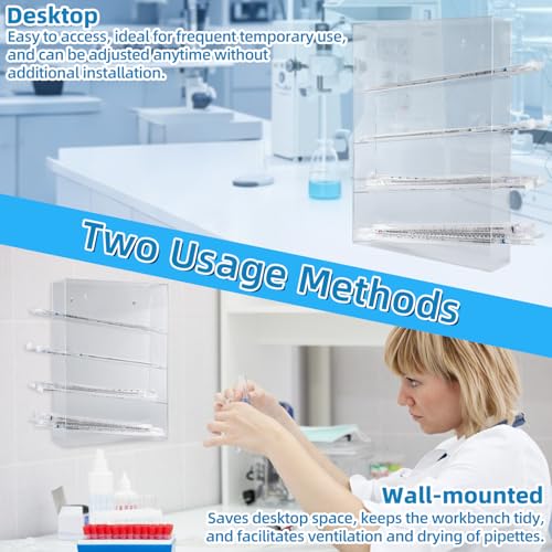 Serological Pipette Rack, Acrylic Pipette Holder, 12x4x19 Inch