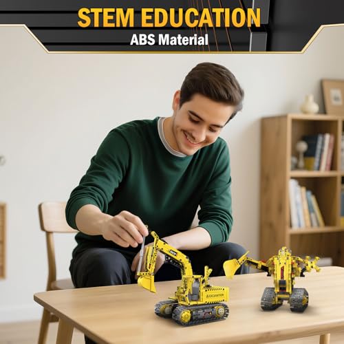 5 in 1 STEM RC Robot Building Kit, 555 PCS APP & Remote Control Robot Toys for Kids Age 6 7 8 9 10 11 12+, Engineering Science Coding Robotic Toys Birthday Gifts for Boys & Girls - color: Yellow