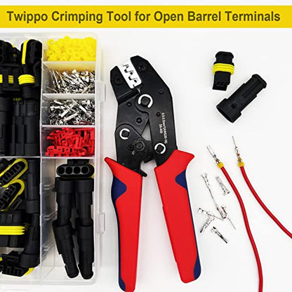 800pcs 1/2/3/4/5/6 Pin Automotive Waterproof Wire Connector with Crimper - color: 800pcs With Crimper