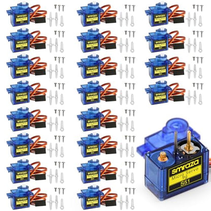 Smraza SG90 9G Micro Servo Motor Kit Metal Gear for Arduino RC Plane 20 Pcs - size: 20