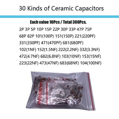 Electronic Component Kit Total 1390 Pcs, LED Diodes