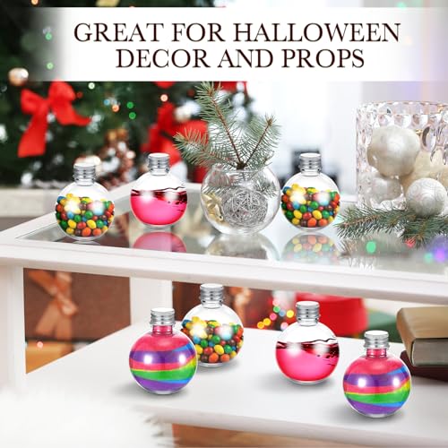 FoldTier 48 Pcs Plastic Potion Bottles with Caps,Silver,Aluminum Cap - color: Silver, style: Aluminum Cap