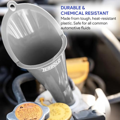 Oil Funnel 3PK - 11" Long Neck Plastic Funnels for Automotive Use