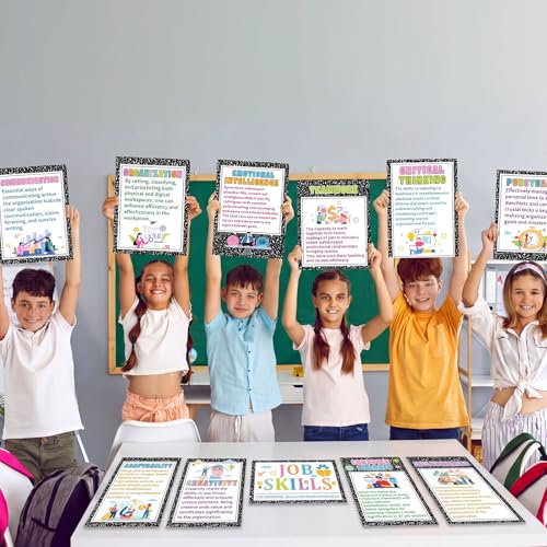Outus 11 Pcs Job Skills Classroom Posters, High School College Decor - style: Composition