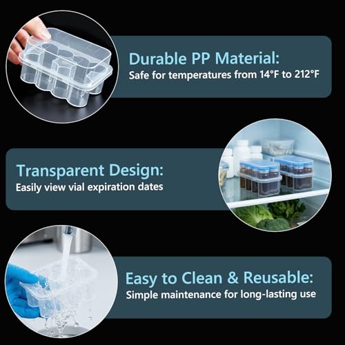 suzamed Peptide Case for Fridge, 10-Slot Vial Holder (2, 3ml) - size: 3ml