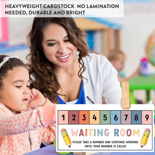 Andaz Press Boho Pastel Teacher Waiting Room Sign, Please Take a Number Classroom Poster for Student Management, Teacher Waiting in Line System, Behavior Management Visual Aid, 8.5x11 Thick Cardstock - color: Boho Pastel Teacher Waiting Room Sign