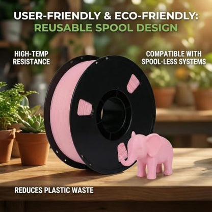 Matte PLA + 3D Printer Filament,PLA + Filament 1.75mm, Neatly Wound 3D Printing Filament 1.75mm, Dimensional Accuracy +/- 0.02 mm, Fit Most FDM 3D Printers, 1kg Spool (2.2lbs) (Pink) - color: Pink