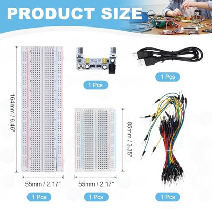 MECCANIXITY Breadboard Kit w/ 2 Power Supply Modules 830/400 Tie-Points Fun