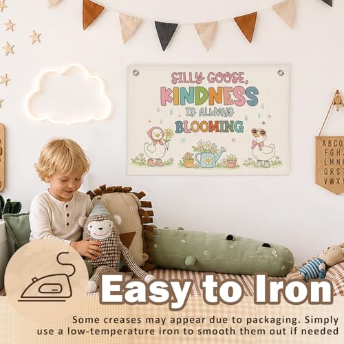 Silly Goose Classroom Nursery Decor Wall Hanging Banner - color: 02-Silly Goose Classroom(Beige)