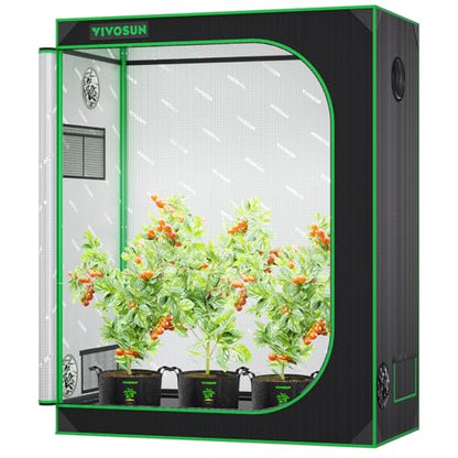 VIVOSUN S425 2x4 Grow Tent 48"x24"x60" High Reflective Mylar Tent - size: 48"x24"x60"