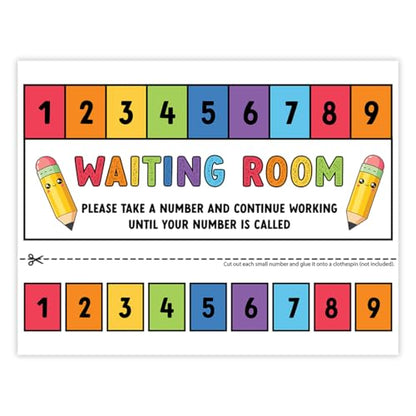 Andaz Press Rainbow Teacher Waiting Room Sign, Please Take a Number Classroom Poster for Student Management, Teacher Waiting in Line System, Behavior Management Visual Aid, 8.5x11 Thick Cardstock - color: Rainbow Teacher Waiting Room Sign