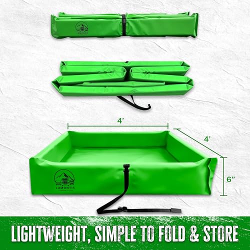 Thick PVC Oil Spill Containment Berm 4' x 4' x 6" Portable Folding - size: 4ft x 4ft x 6in