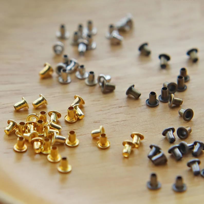 1.5mm (Inner Diameter) Super Tiny Eyelet, in 4 Colors, for BJD Doll Clothes and Shoes Making, Mini Craft Supply, 20 PCS (Bronze) - color: Bronze