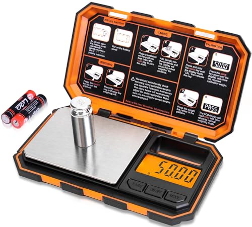 Fuzion Digital Pocket Scale, 500g x 0.01g Gram Scale, High Precision - color: Orange, size: 500/0.01g