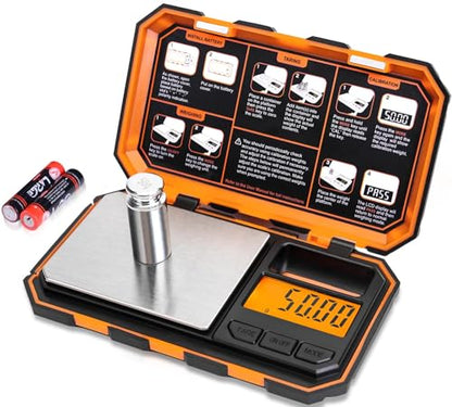 Fuzion Digital Pocket Scale, 500g x 0.01g Gram Scale, High Precision - color: Orange, size: 500/0.01g