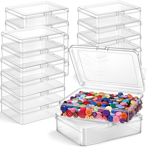 Jetec 18 Pieces Small Clear Plastic Storage Box, 5 x 4 x 1.3 Inch - size: 5 x 4 x 1.3 Inch