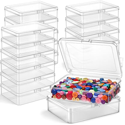 Jetec 18 Pieces Small Clear Plastic Storage Box, 5 x 4 x 1.3 Inch - size: 5 x 4 x 1.3 Inch