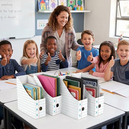 20 Pack Notebook Book Bins for Classroom Cardboard Magazine File Holders - style: Notebook