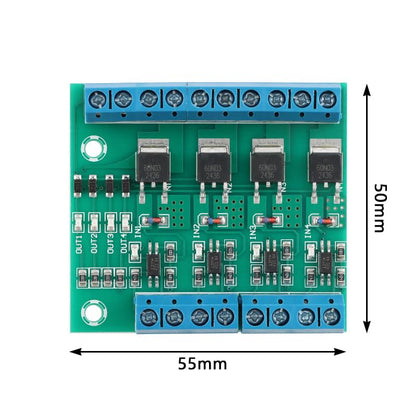 2Pcs 4-Channel MOS FET PWM PLC Module Amplifier Circuit Board Driver Module DC 3.7-27V 10A Driver Board